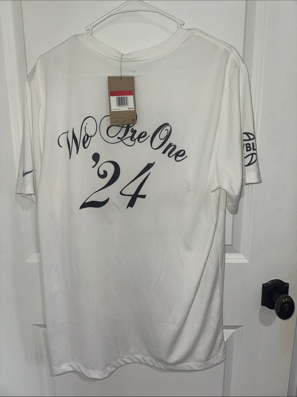 peach jam t shirt Nike White 'We Are One' 24 Graphic Men's Jersey